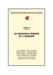 Le Nouveau Monde et L'Europe - Rencontres Internationales de ...