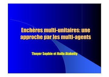 Enchères multi-unitaires: une approche par les multi-agents