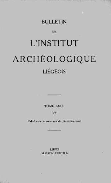 L'INSTITUT ARCHÉOLOGIQUE - Ialg.be