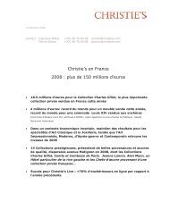 Christie's en France 2008 : plus de 150 millions d'euros