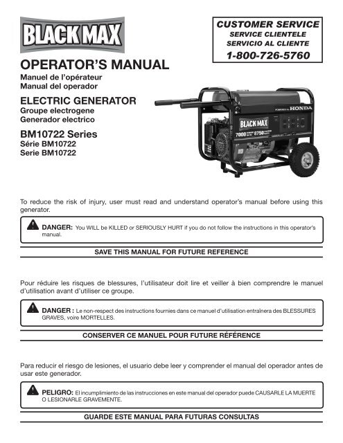Black Max Generator Manual
