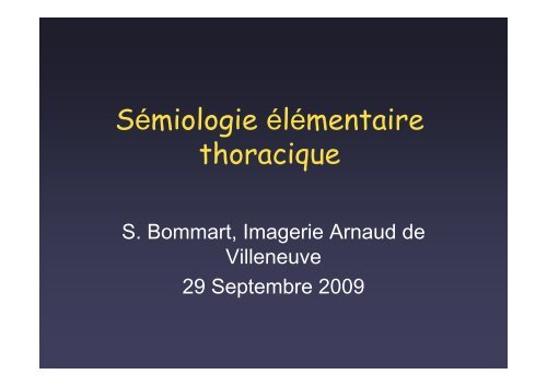 Sémiologie élémentaire thoracique