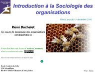 Introduction à la Sociologie des organisations - Rémi Bachelet ...