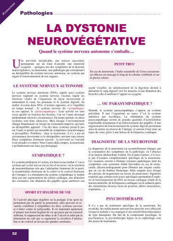 LA DYSTONIE NEUROVÉGÉTATIVE