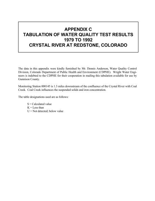 Geologic And Hydrologic Factors Governing ... - Gunnison County