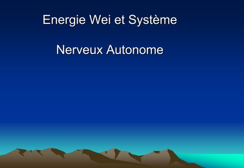 Le système nerveux autonome Energies Wei et Rong