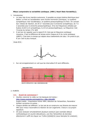 Mieux comprendre la variabilité cardiaque. (HRV.( Heart Rate ...