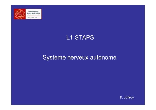 L1 STAPS Système nerveux autonome