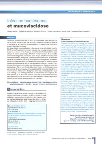 mucoviscidose, Rev fr lab.pdf - Bienvenue sur Mon Site à Moi ...