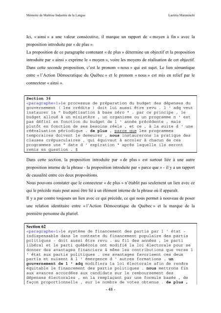 Etude de marqueurs linguistiques pour une interprétation ... - Accueil