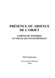 Meri Larjavaara Présence ou absence de l'objet - E-thesis