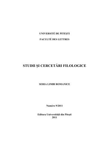 Forma finala 9 - Studii şi cercetări filologice. Seria limbi romanice