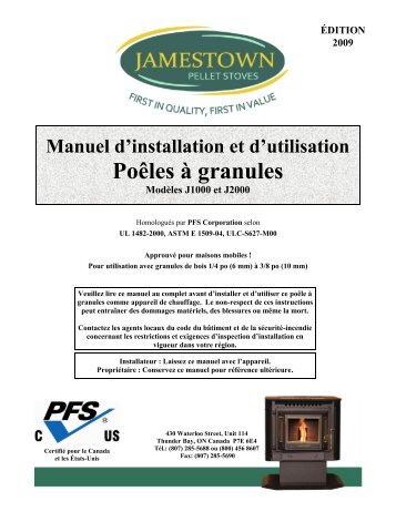 Poêles à granules - Jamestown Pellet Stoves