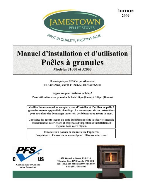 Poêles à granules - Jamestown Pellet Stoves