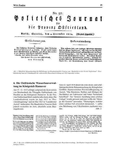 Festschrift 175 Jahre staatlicher Wasserbau in Emden - Wasser- und ...