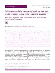 Tollerabilità delle immunoglobuline per uso endovenoso ... - RIAP