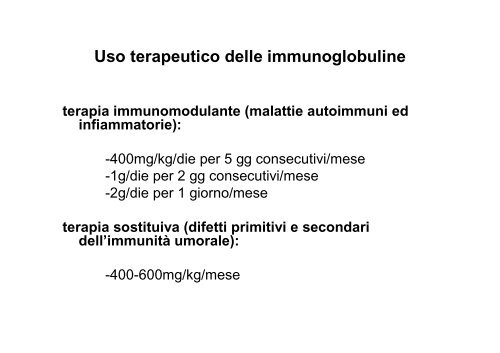 Indicazioni cliniche delle immunoglobuline endovena in ... - SIFO