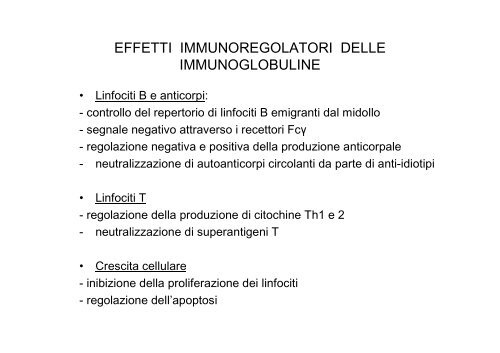 Indicazioni cliniche delle immunoglobuline endovena in ... - SIFO