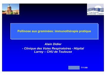 Immunothérapie pratique dans la pollinose aux graminées - Société ...