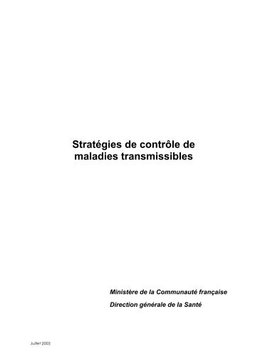 Stratégies de contrôle de maladies transmissibles - Direction ...