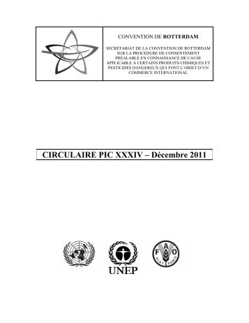 CIRCULAIRE PIC XXXIV – Décembre 2011 - Ministère du ...