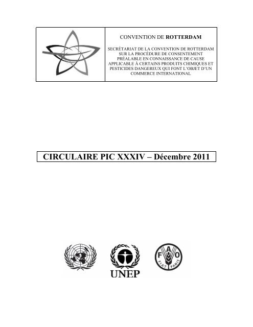 CIRCULAIRE PIC XXXIV – Décembre 2011 - Ministère du ...