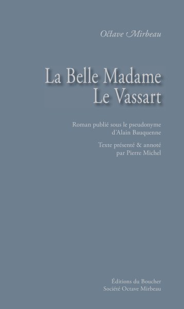 La Belle Madame Le Vassart - Octave Mirbeau - Éditions du Boucher