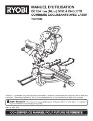 MANUEL D'UTILISATION - Ryobi