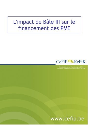 L'impact de Bâle III sur le financement des PME - CeFiP