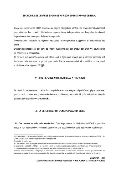 La notion de denrées alimentaires - Université d'Avignon et des ...