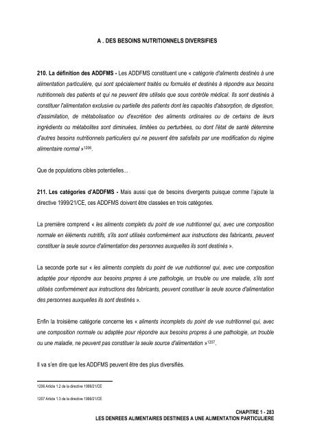 La notion de denrées alimentaires - Université d'Avignon et des ...