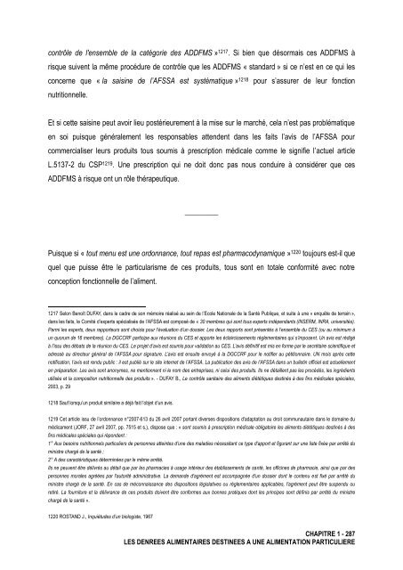 La notion de denrées alimentaires - Université d'Avignon et des ...