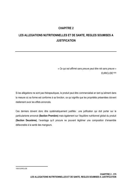 La notion de denrées alimentaires - Université d'Avignon et des ...