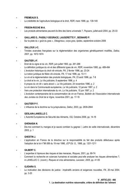 La notion de denrées alimentaires - Université d'Avignon et des ...