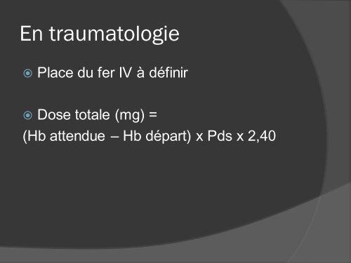 Epargne transfusionnelle en orthopedie traumatologie