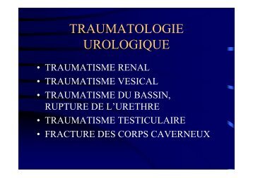 traumatologie urologie