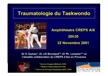 Taekwondo Traumatologie 2 - fftda