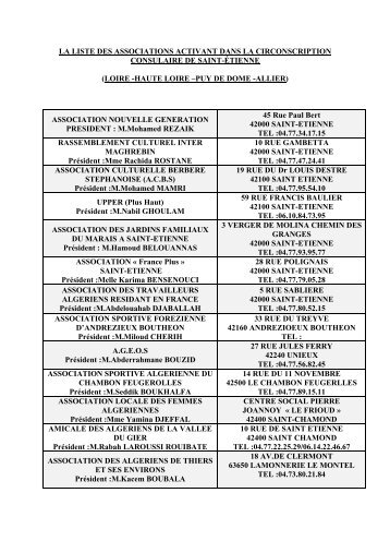 la liste des associations activant dans la circonscription - Consulat d ...