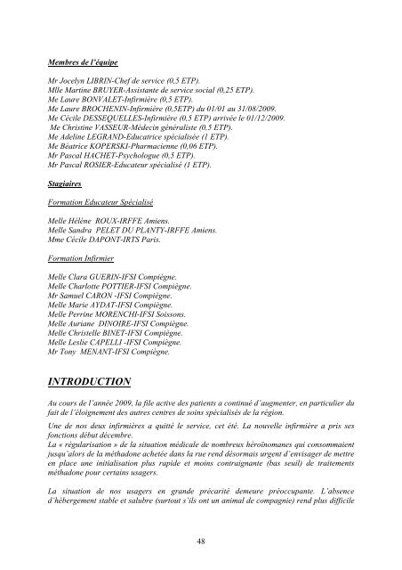 Rapport d'Activité 2009 - SATO Picardie