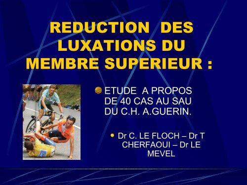 Réduction des luxations de MS - Urgences-Bretagne