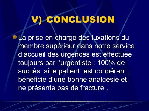 Réduction des luxations de MS - Urgences-Bretagne