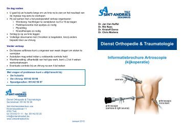 Dienst Orthopedie & Traumatologie - Sint-Andriesziekenhuis Tielt