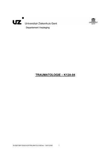 TRAUMATOLOGIE – K12A-04 - UZ Gent