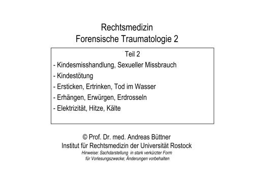 Rechtsmedizin Forensische Traumatologie 2 - Institut für ...