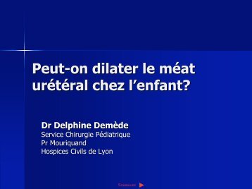 Peut-on dilater le méat urétéral chez l'enfant? - Urofrance