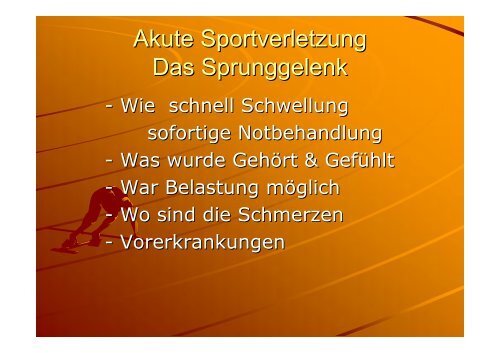 traumatologie - Sportmedizin, Prävention und Rehabilitation