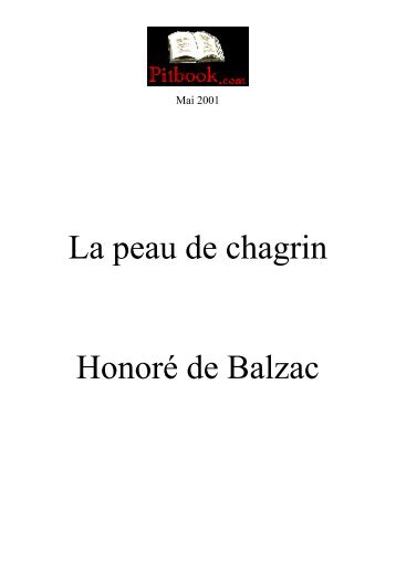 La peau de chagrin Honoré de Balzac - Pitbook.com