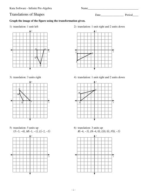 Translations of Shapes - Kuta Software