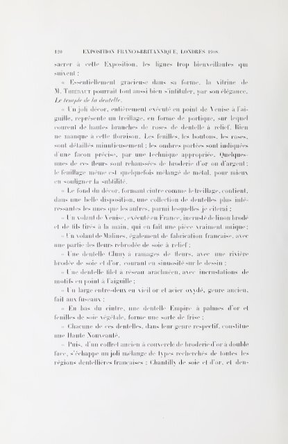 Section française (class 84); dentelles, broderies, passementeries et ...