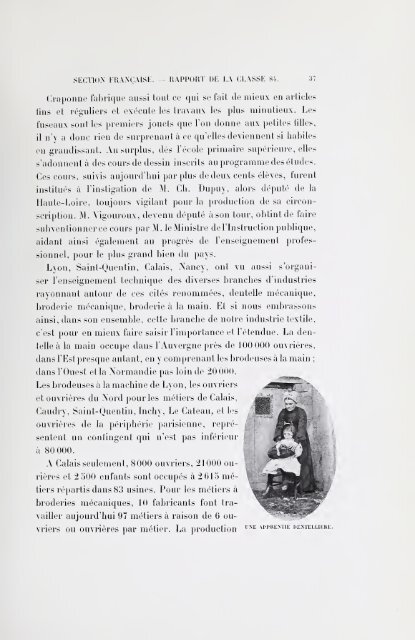 Section française (class 84); dentelles, broderies, passementeries et ...